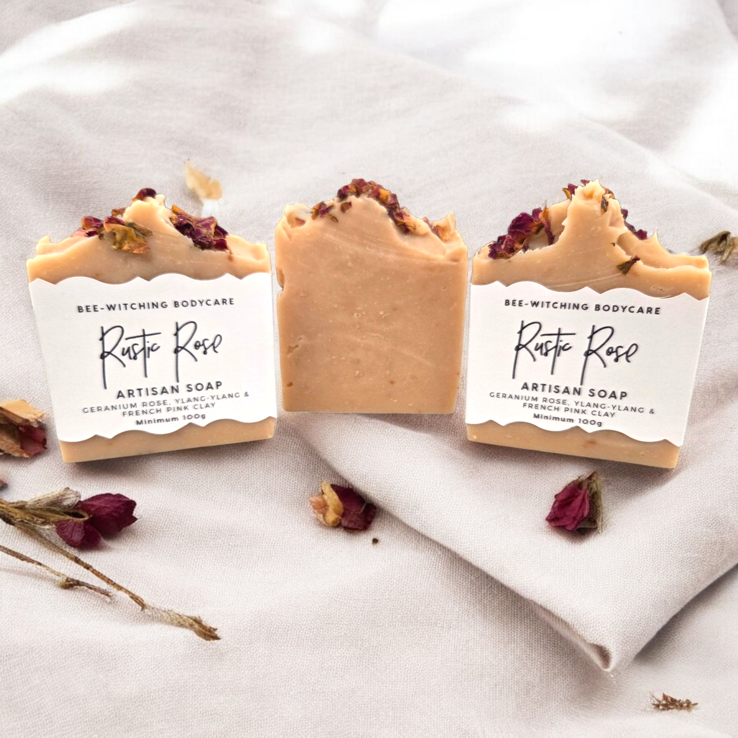 'Rustic Rose' Soap Bar with Gernaium Rose, Ylang & French Pink Clay