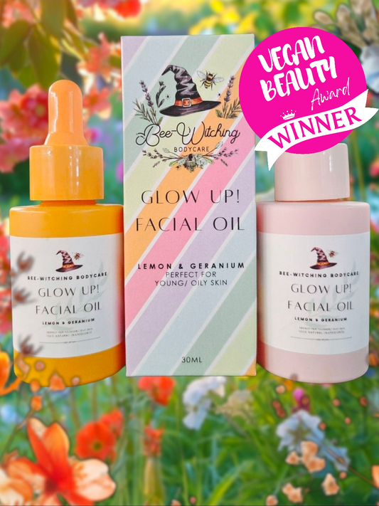 Glow Up! Lemon & Geranium Facial Oil for young/ oily skin